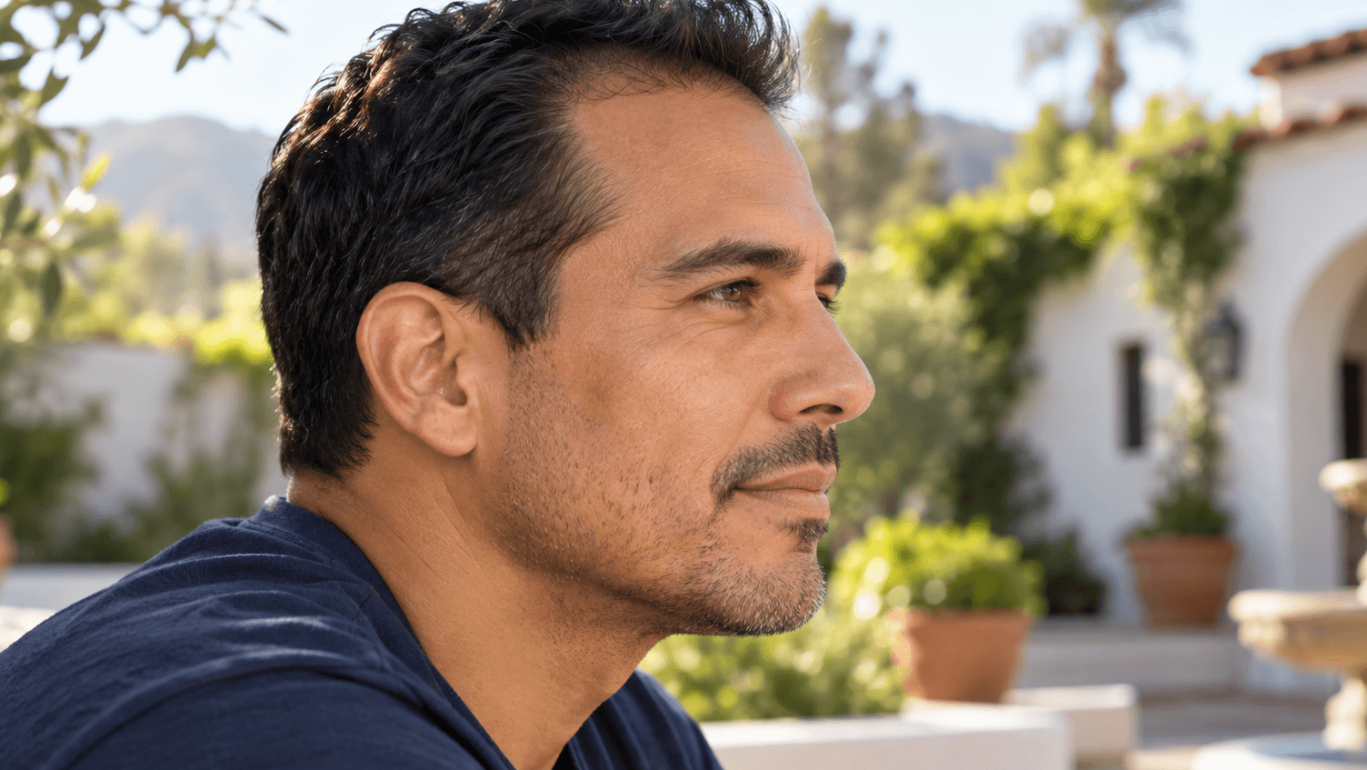 Man with receding temples